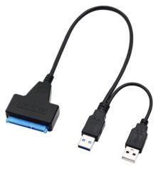 POWERTECH καλώδιο σύνδεσης HDD/SSD CAB-U163, 2x USB σε SATA, DC, 5Gbps