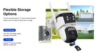 VSTARCAM smart ηλιακή κάμερα CB621DR, dual lens, 3MP, WiFi, SD, PTZ, IP66 11