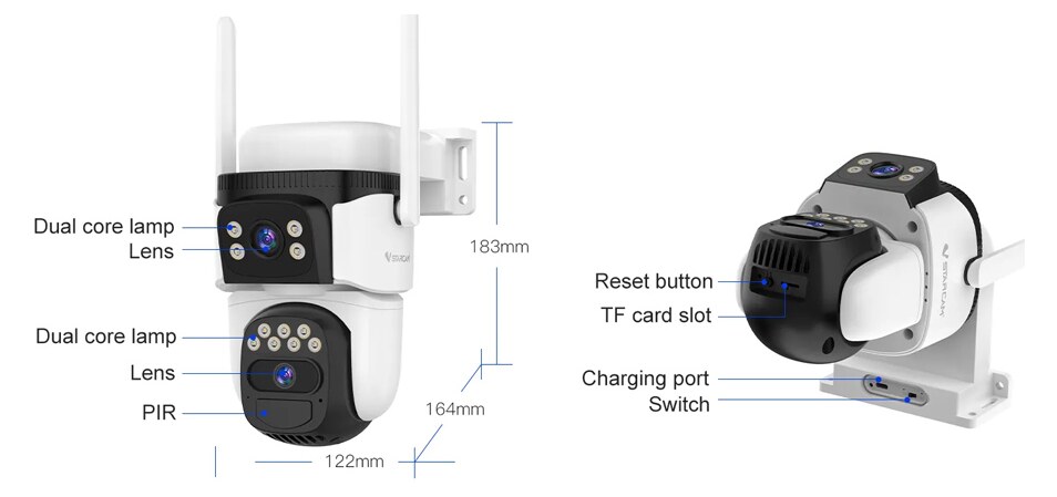 VSTARCAM smart ηλιακή κάμερα CB621DR, dual lens, 3MP, WiFi, SD, PTZ, IP66 15 VSTARCAM smart ηλιακή κάμερα CB621DR, dual lens, 3MP, WiFi, SD, PTZ, IP66 - Image 13