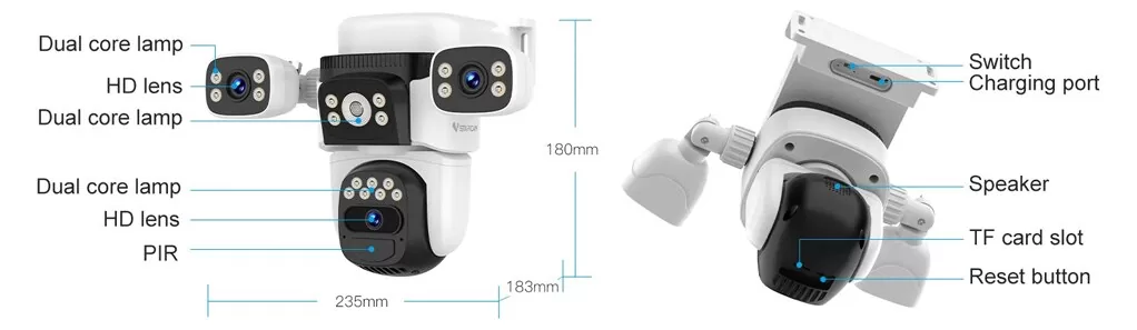 VSTARCAM smart ηλιακή κάμερα CB621SR, triple lens, 2MP, WiFi, SD, PTZ, IP66 7 VSTARCAM smart ηλιακή κάμερα CB621SR, triple lens, 2MP, WiFi, SD, PTZ, IP66 - Image 5
