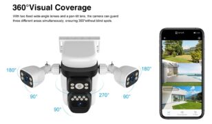 VSTARCAM smart ηλιακή κάμερα CB621SR, triple lens, 2MP, WiFi, SD, PTZ, IP66 11