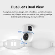 VSTARCAM smart κάμερα CB90DR, 2MP, dual lens, WiFi, PTZ, SD, 5200mAh backup battery 2
