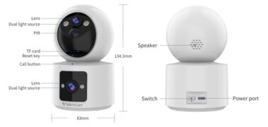 VSTARCAM smart κάμερα CB90DR, 2MP, dual lens, WiFi, PTZ, SD, 5200mAh backup battery 10