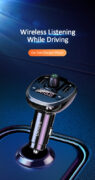 USAMS FM transmitter με οθόνη US-CC115, 2x USB, SD card, 3.4A, μαύρο 3