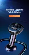 USAMS FM transmitter με οθόνη US-CC115, 2x USB, SD card, 3.4A, μαύρο 3