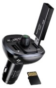 USAMS FM transmitter με οθόνη US-CC115, 2x USB, SD card, 3.4A, μαύρο 2