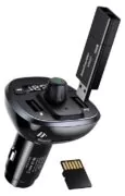 USAMS FM transmitter με οθόνη US-CC115, 2x USB, SD card, 3.4A, μαύρο 2