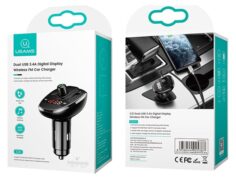 USAMS FM transmitter με οθόνη US-CC115, 2x USB, SD card, 3.4A, μαύρο 10