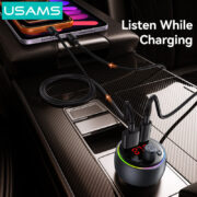 USAMS FM transmitter & φορτιστής CC328, USB/USB-C, 30W, Bluetooth, μαύρο 2