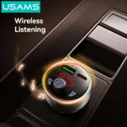 USAMS FM transmitter & φορτιστής CC328, USB/USB-C, 30W, Bluetooth, μαύρο 3