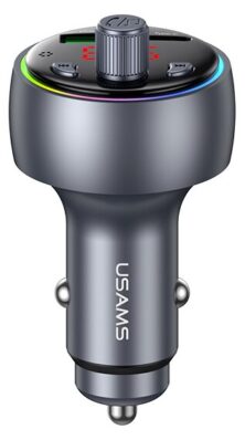 USAMS FM transmitter & φορτιστής CC328, USB/USB-C, 30W, Bluetooth, μαύρο
