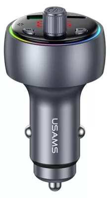 USAMS FM transmitter & φορτιστής CC328, USB/USB-C, 30W, Bluetooth, μαύρο