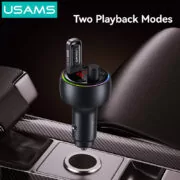 USAMS FM transmitter & φορτιστής CC328, USB/USB-C, 30W, Bluetooth, μαύρο 4