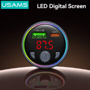 USAMS FM transmitter & φορτιστής CC328, USB/USB-C, 30W, Bluetooth, μαύρο 7