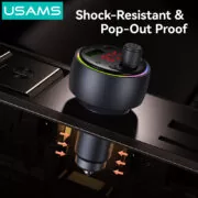 USAMS FM transmitter & φορτιστής CC328, USB/USB-C, 30W, Bluetooth, μαύρο 8
