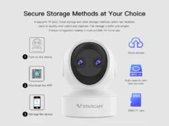 VSTARCAM smart κάμερα CS49D, 3MP, dual lens, WiFi, PTZ, SD 4