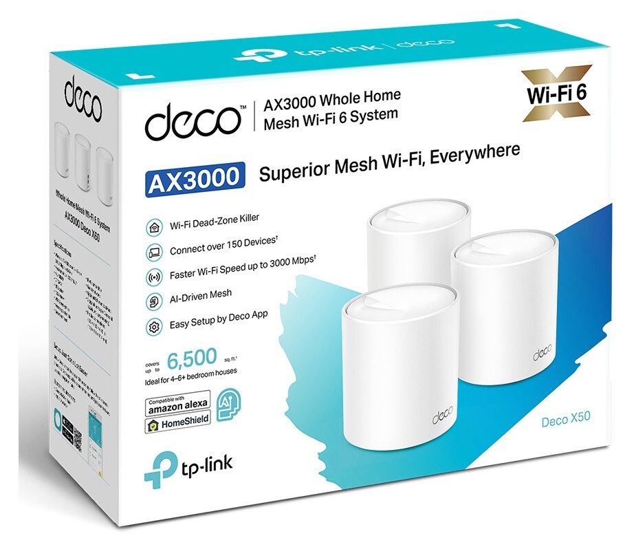 TP-LINK Home Mesh WiFi 6 System Deco X50, 3000Mbps AX3000, V1.0, 3τμχ 10 TP-LINK Home Mesh WiFi 6 System Deco X50, 3000Mbps AX3000, V1.0, 3τμχ - Image 8