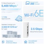 TP-LINK Home Mesh WiFi 6E System Deco XE75 Pro, 5400Mbps AXE5400, Tri-Band, V3.0 16 TP-LINK Home Mesh WiFi 6E System Deco XE75 Pro, 5400Mbps AXE5400, Tri-Band, V3.0 4