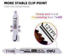 DELI σετ λάμες σέγας DH-QJT012-E4 για μέταλλο, T118B, 5τμχ 5