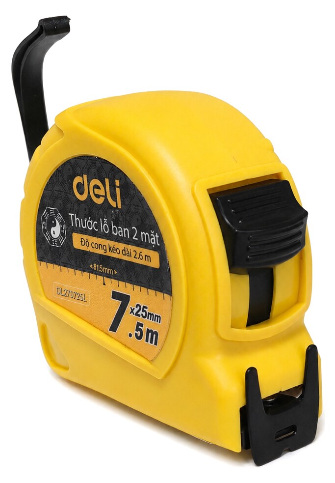 DELI μετροταινία DL270725L με κλείδωμα & clip ζώνης, 7.5m x 25mm 3 DELI μετροταινία DL270725L με κλείδωμα & clip ζώνης, 7.5m x 25mm