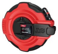 DELI μετροταινία DL9920Y με μηχανισμό αναδίπλωσης, fibreglass ταινία, 20m/65ft x 14.5mm 1