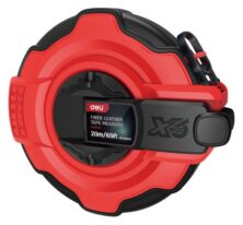 DELI μετροταινία DL9920Y με μηχανισμό αναδίπλωσης, fibreglass ταινία, 20m/65ft x 14.5mm