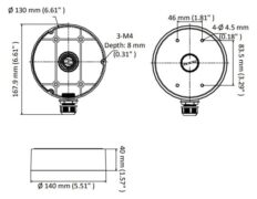 HIKVISION HIWATCH βάση κάμερας DS-1280ZJ-DM45, μεταλλική, λευκή 2