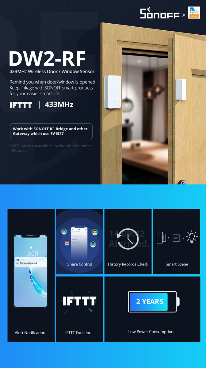 SONOFF alarm sensor πόρτας & παραθύρου DW2-RF, RF 433MHz 6 SONOFF alarm sensor πόρτας & παραθύρου DW2-RF, RF 433MHz - Image 4