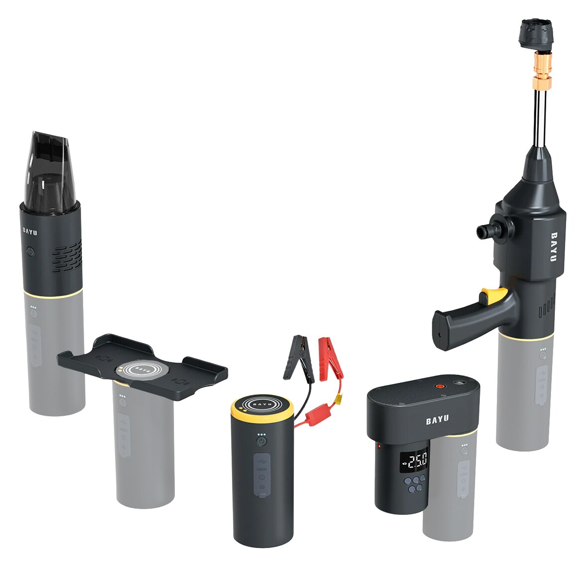 BAYU car kit με εκκινητή μπαταρίας/συμπιεστή αέρος/πιστόλι πλυσίματος/σκουπάκι αυτοκινήτου E-Pro C 3 BAYU car kit με εκκινητή μπαταρίας/συμπιεστή αέρος/πιστόλι πλυσίματος/σκουπάκι αυτοκινήτου E-Pro C