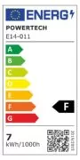 POWERTECH LED λάμπα candle E14-011, 7W, 4000K, E14, 600lm 2