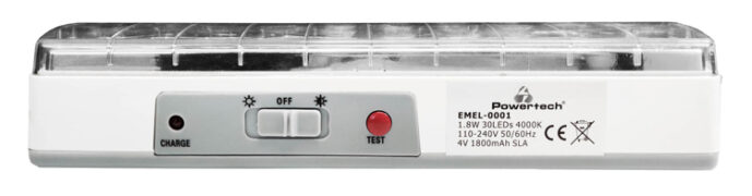 POWERTECH LED φωτιστικό εκτάκτου ανάγκης EMEL-0001, 1800mah, λευκό 1