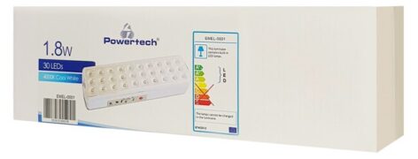 POWERTECH LED φωτιστικό εκτάκτου ανάγκης EMEL-0001, 1800mah, λευκό 3