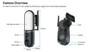 VSTARCAM smart κάμερα FC4 με φωτισμό, dual lens, 3MP, WiFi, SD, PTZ, IP66 6