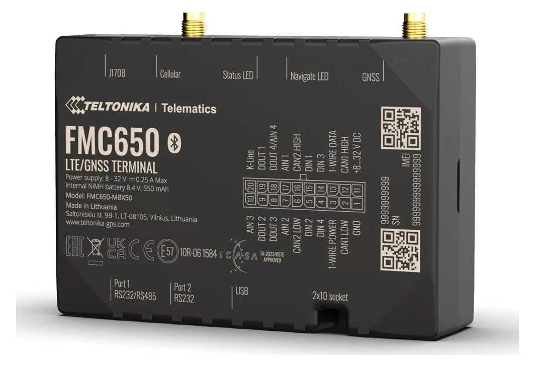 TELTONIKA GPS Tracker οχημάτων FMC650, 4G/GNSS/Bluetooth 3 TELTONIKA GPS Tracker οχημάτων FMC650, 4G/GNSS/Bluetooth
