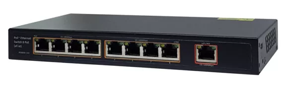 FOLKSAFE PoE Ethernet Switch FS-S1008EP-E, 8 Ports 10/100Mbps 1