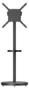 BRATECK βάση τηλεόρασης δαπέδου FS38-44TWE, 32-65", έως 50kg, με 2x ράφια, ροδάκια, μαύρη 4
