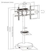 BRATECK βάση τηλεόρασης δαπέδου FS38-46TWE, 37-86", έως 50kg, με ράφι & cable management, ροδάκια, μαύρη 13 BRATECK βάση τηλεόρασης δαπέδου FS38-46TWE, 37-86", έως 50kg, με ράφι & cable management, ροδάκια, μαύρη 6