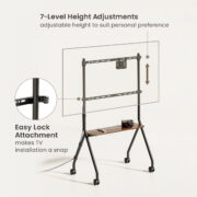 BRATECK βάση τηλεόρασης δαπέδου FS66-46F-01, 37-86", έως 80kg, με ράφι & ροδάκια 9 BRATECK βάση τηλεόρασης δαπέδου FS66-46F-01, 37-86", έως 80kg, με ράφι & ροδάκια 3