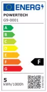POWERTECH LED λάμπα G9-0001 5W, 4000K, G9, 450lm, RC 2