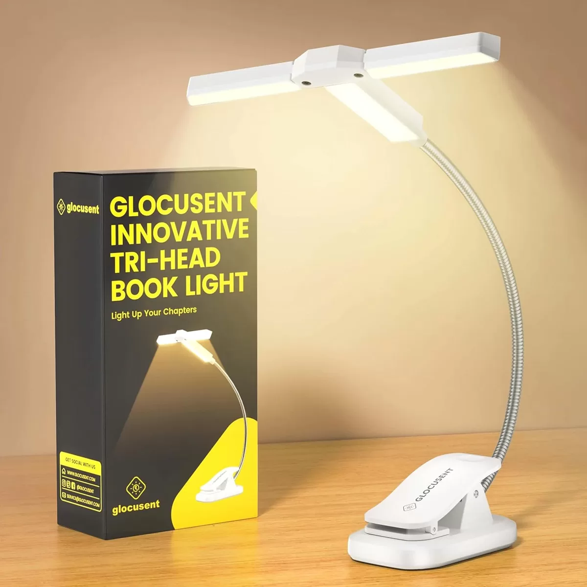GLOCUSENT LED φακός διαβάσματος GLCSNTA2303, επαναφορτιζόμενος, έως 50lm, λευκός 9 GLOCUSENT LED φακός διαβάσματος GLCSNTA2303, επαναφορτιζόμενος, έως 50lm, λευκός - Image 7