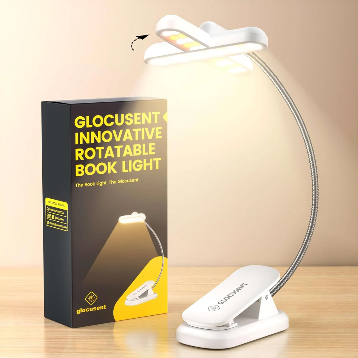 GLOCUSENT LED φακός διαβάσματος GLCSNTA2404, επαναφορτιζόμενος, έως 60lm, λευκός 7 GLOCUSENT LED φακός διαβάσματος GLCSNTA2404, επαναφορτιζόμενος, έως 60lm, λευκός - Image 5