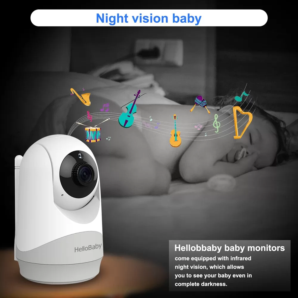 HELLOBABY ενδοεπικοινωνία μωρού HB6241 με κάμερα & οθόνη 4", 720p, PTZ 6 HELLOBABY ενδοεπικοινωνία μωρού HB6241 με κάμερα & οθόνη 4", 720p, PTZ - Image 4