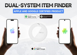 MILI κουδούνι ποδηλάτου με smart tag MiTag Duo, iOS & Android, Bluetooth tracker, μαύρο/λευκό 4