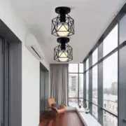 POWERTECH φωτιστικό οροφής HLL-0001, E27, Φ14, μεταλλικό, μαύρο 2