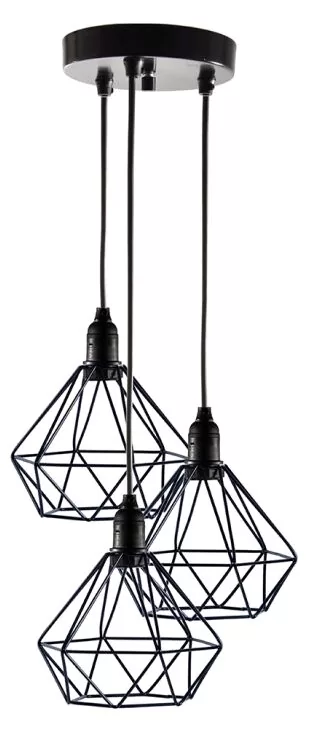 POWERTECH τρίφωτο φωτιστικό οροφής HLL-0004, E27, Φ20, μεταλλικό, μαύρο 3 POWERTECH τρίφωτο φωτιστικό οροφής HLL-0004, E27, Φ20, μεταλλικό, μαύρο