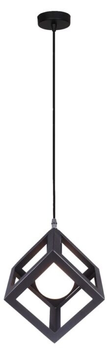 POWERTECH φωτιστικό οροφής HLL-0011, E27, 16x16x16cm, μεταλλικό, μαύρο