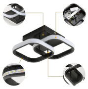 POWERTECH LED φωτιστικό οροφής HLL-0079, 20W, 4000K, 24x20cm, μαύρο 4