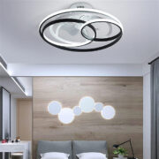 POWERTECH ανεμιστήρας οροφής HLL-0108 με LED φως, 50W, Φ50x21cm, μαύρος 2