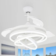 POWERTECH ανεμιστήρας οροφής HLL-0112 με LED φως, 72W, Φ106x50cm, λευκός 2
