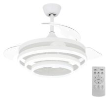 POWERTECH ανεμιστήρας οροφής HLL-0112 με LED φως, 72W, Φ106x50cm, λευκός